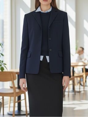 Club Monaco Navy Tailored Blazer 3 Buttons Wool Blend New